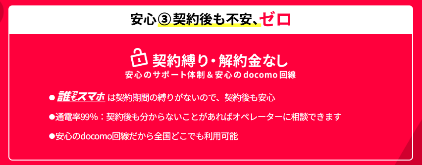 誰でもスマホ 契約期間がなし