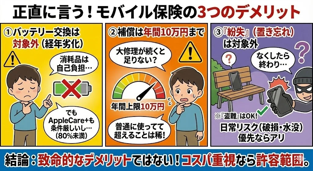 モバイル保険 デメリット